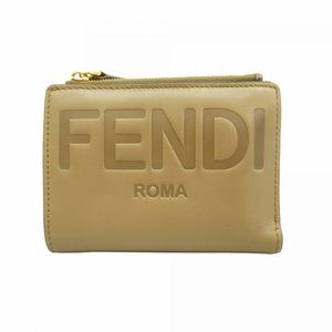 Fendi leather wallet, brown, for women